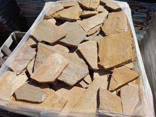 Плитняк златолит жёлтый золотистый для отмостки купить в Верхней Пышме