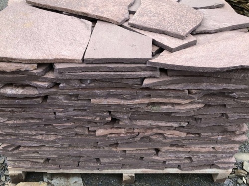 Плитняк лемезит бордовый для облицовки цоколя 20-25 мм  купить в Верхней Пышме