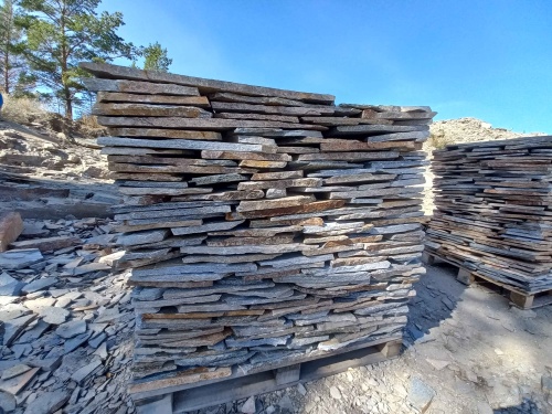 Плитняк златолит серебристый для фасада купить в Верхней Пышме